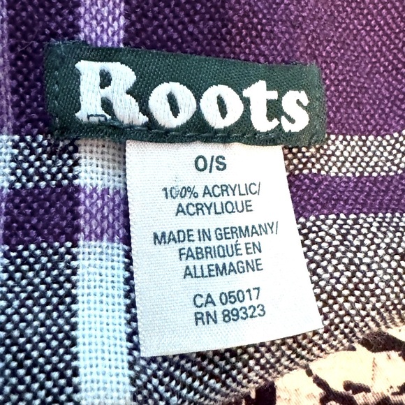 🧣Exquisite Vintage ROOTS Purple, Black and Grey Scarf or Wrap - Picture 8 of 13